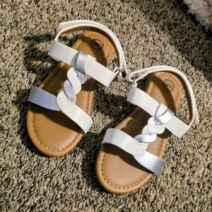 Wonder Nation White and Silver Kids Sandals